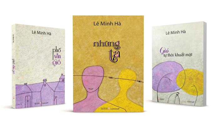 Bộ ba cuốn sách vừa ra mắt của nhà văn Lê Minh Hà, từ trái qua: